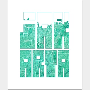 Jakarta, Indonesia City Map Typography - Watercolor Posters and Art